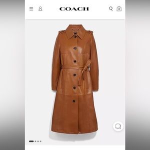 NWT Coach Brown Leather Trench